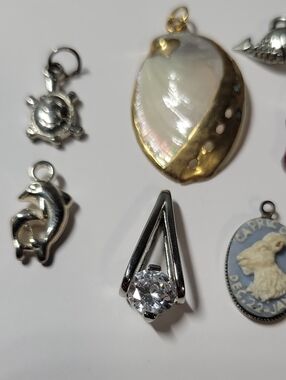 Silver-tone Solitaire Pendant Lot